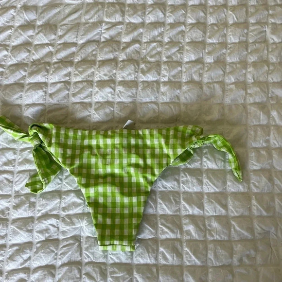 Urban Outfitters green plaid side tie bikini bottom - Picture 5 of 5